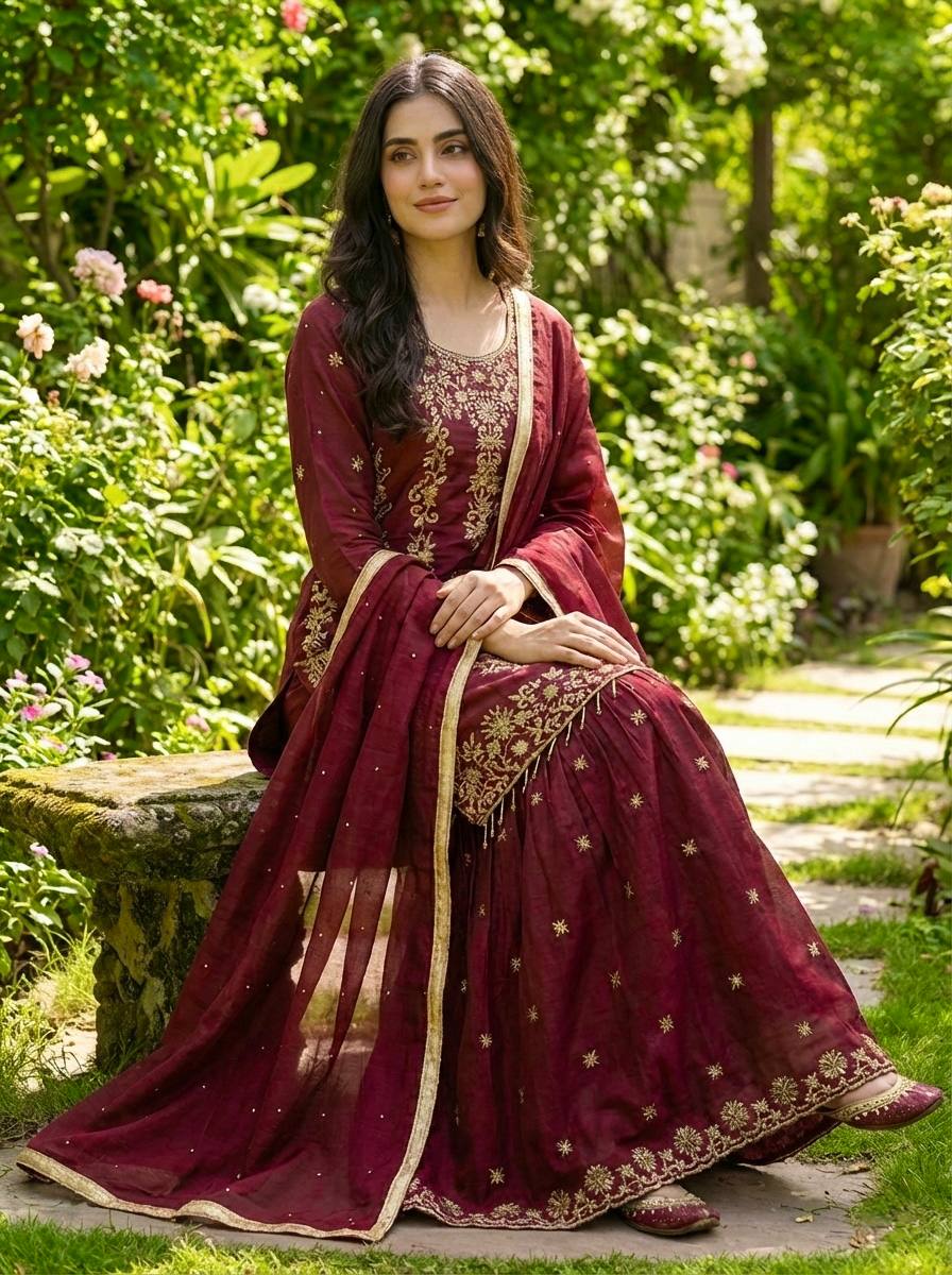 Beautiful Sharara with embroidery