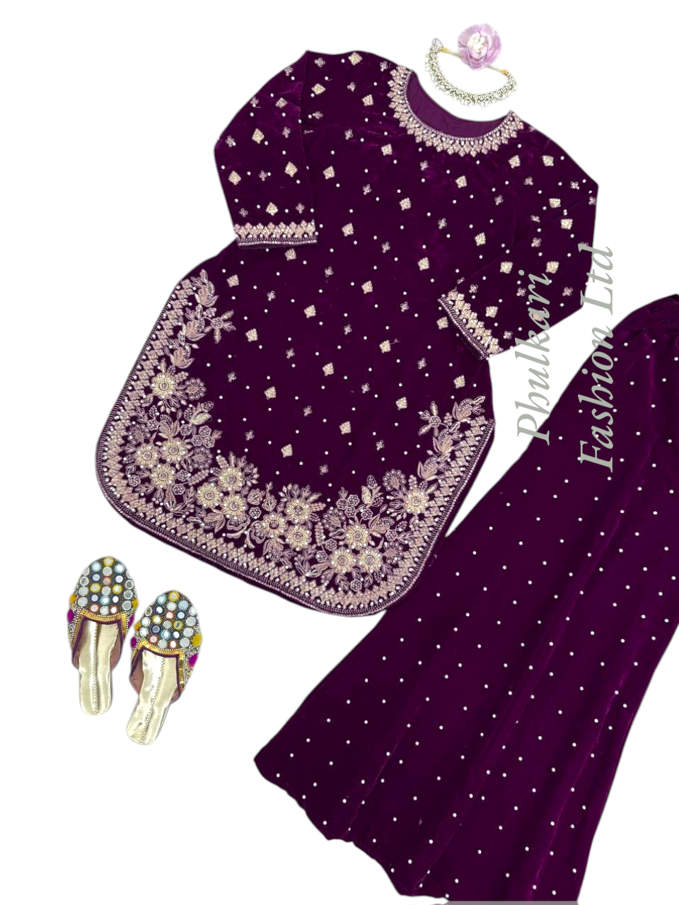 Beautiful Velvet Palazzo Suit