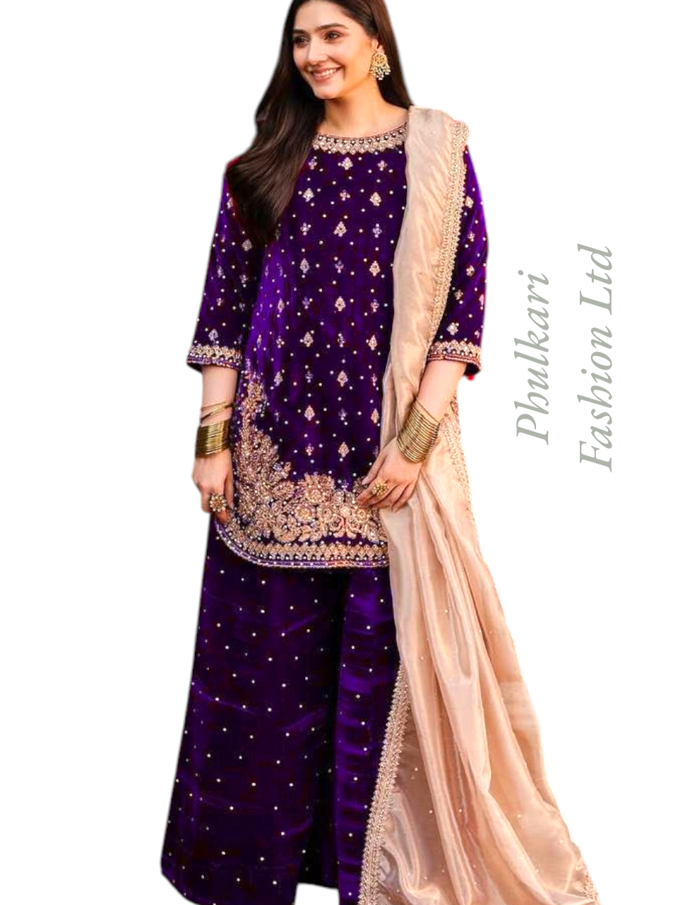 Beautiful Velvet Palazzo Suit