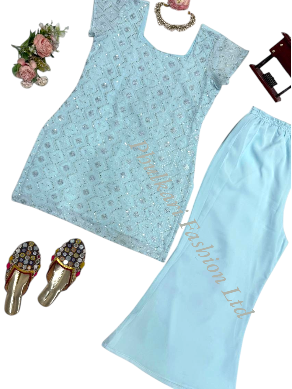 Modern Salwar kameez  with embroidery.