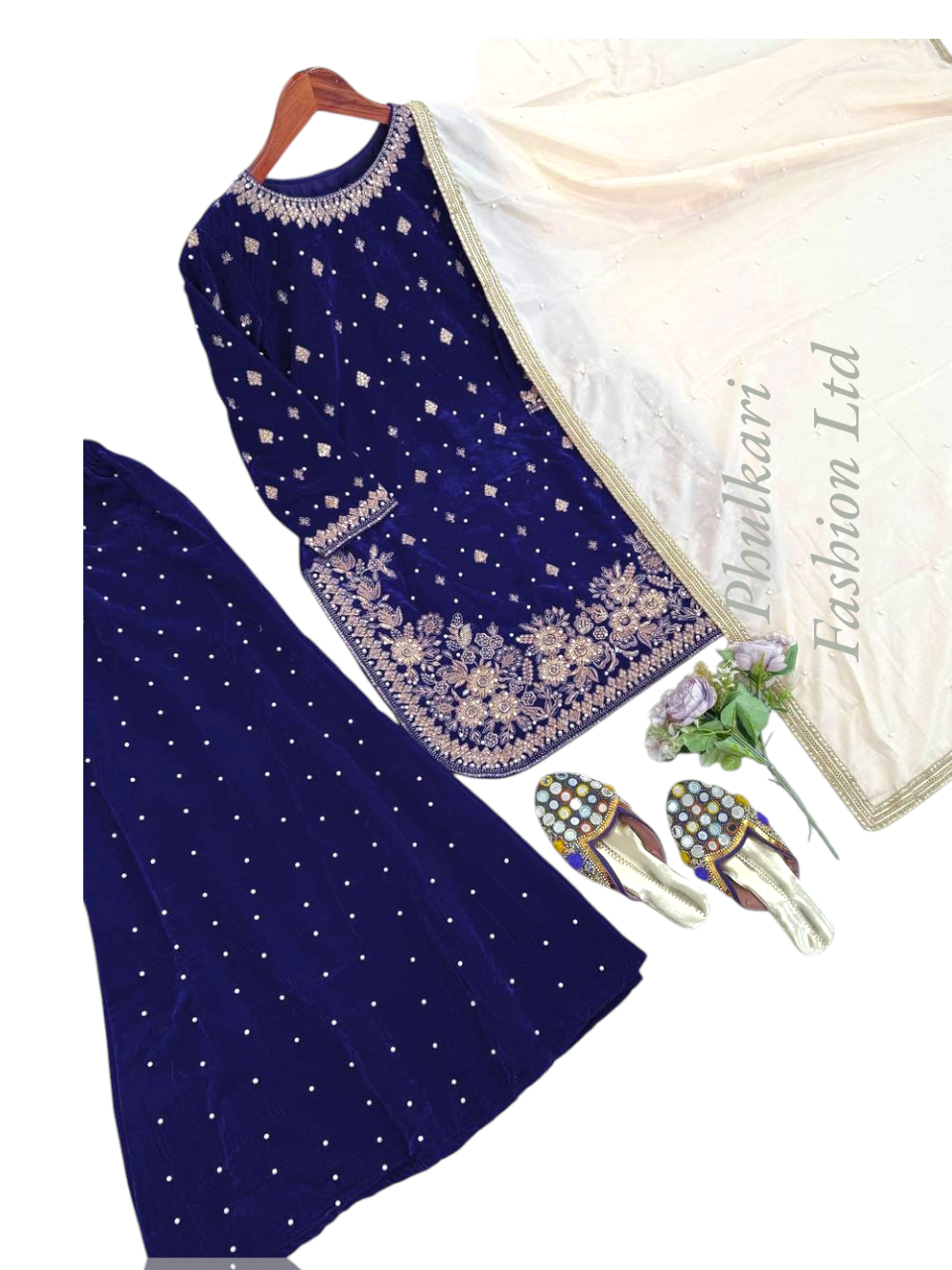 Beautiful Velvet Palazzo Suit