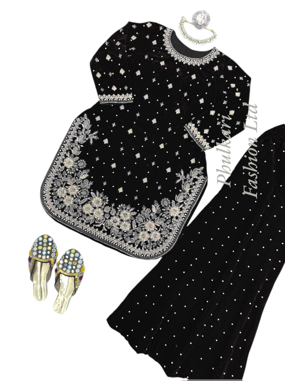 Beautiful Velvet Palazzo Suit