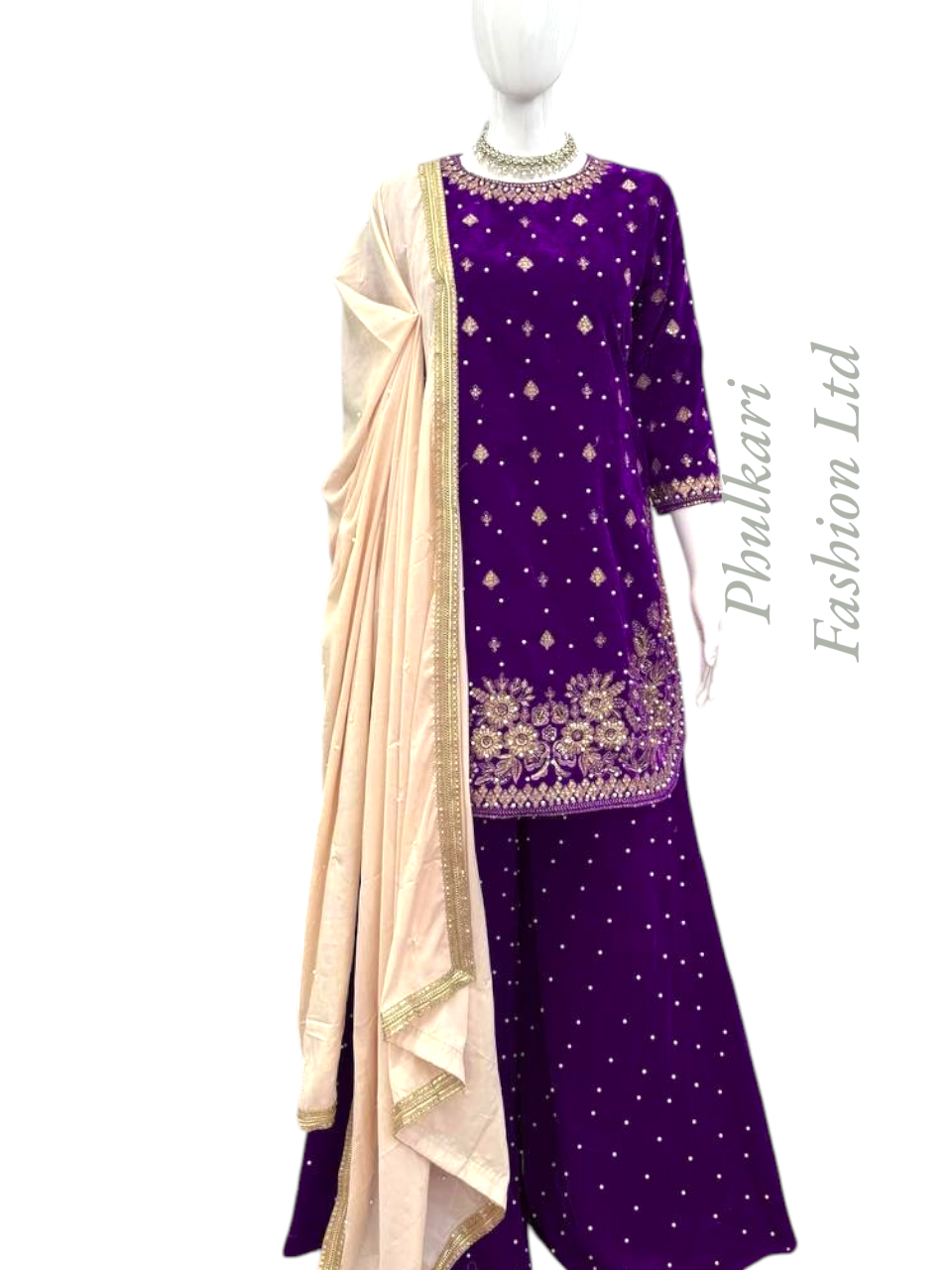 Beautiful Velvet Palazzo Suit